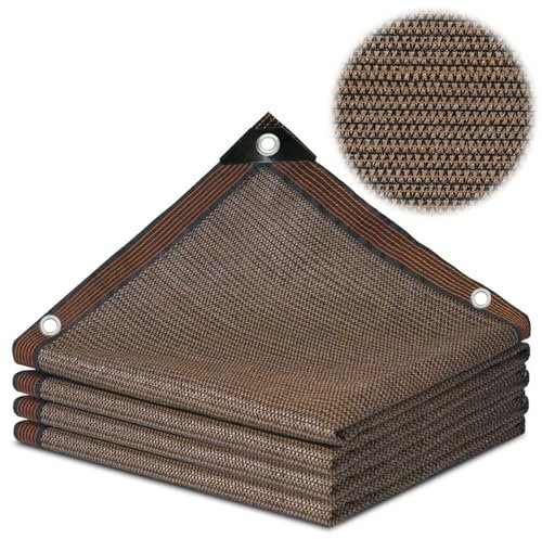 Filet D'ombrage 85% pour Extérieur Serre Poulailler 1x1 1x5 2x4 2x5 3x3 3x4 3x6 4x8 5x4 6x9 8x8 8x10m Marron Toile d'ombrage avec œillets(1x1(m))