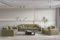 Fun Möbel Sofaset Designersofa CELES Premium 3-2-1 in Stoff Opera (Olivgrün)