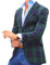 Lacoac Hommes Veste de Costume à Carreaux Blazer à Carreaux Fête Promesse de Mariage Robe Manteau Sport