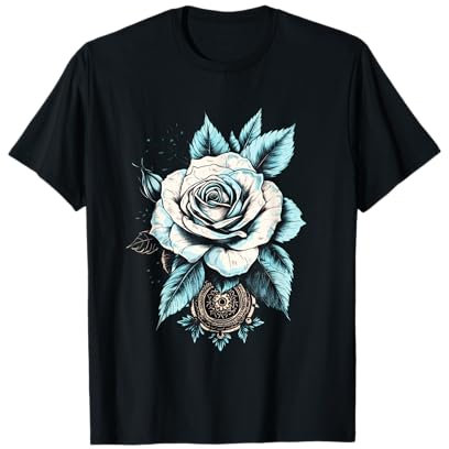 Motif floral pastel bleu clair rose fleur T-Shirt