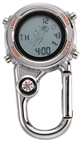 Milisten Multifunktionale Karabiner-Uhr Für Outdoor-aktivitäten Fob Belt Watch Mit Leuchtendem Ziffernblatt Für Bergsteiger Sportler Männer Und Frauen Praktische Clip-Uhr Orange