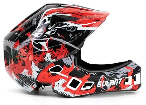 EULANT Kids Bike Helmets,Skate Helmet for Boys & Girls,Full Face Helmet with Chin Guard for Cycle Scooter Roller Skates Motorbike