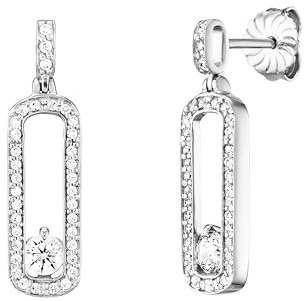 Julie Julsen Damen Ohrstecker 925/- Sterling Silber 2,2cm Glänzend Zirkonia weiß 148220025