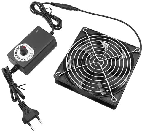 Hojalis Ventilador de 120 mm, Ventilador refrigeración, Control de Velocidad Regulable, Ventilador sin Escobillas con Rejilla Metálica, 2750 rpm, para Servidor, Ordenador, Ventilación de Escape