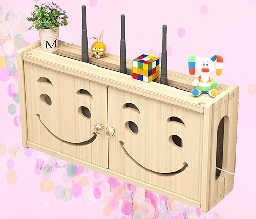 ULYTMMJG Router-Aufbewahrungsbox aus Holz für die Wand, TV-Regal, zum Aufhängen, Router-Regal aus Holz für die Wand, A-48 x 24 cm
