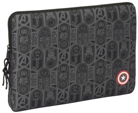 Safta AVENGERS VENDETTA – Laptop Sleeve 15.6 Inches, Backpack, Ideal for Children of Different Ages, Comfortable and Versatile, Quality and Resistance, 39.5 x 3.5 x 27.5 cm, Black/White, M, Casual