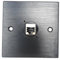 Brushed Aluminium Single Cat6 Female Socket D-Series Outlet Wall Faceplate – Durable Metal Plate for Cat6/Cat5e/Cat7/Cat8/Cat9 Ethernet Networking Cables, Screws Included