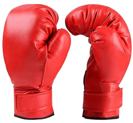 Musik-Boxhandschuhe, Schlag-Workout-Handschuhe, stoßfest, atmungsaktives Material, verstellbare Passform, rot, 80Z/180 g, für Erwachsene, Herren, Damen