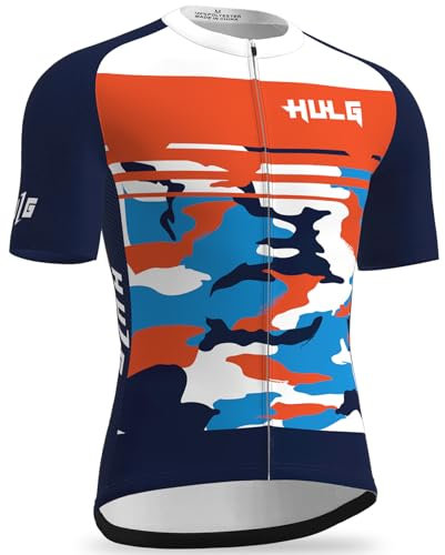 Kurzarm Radtrikot Herren Elastische Atmungsaktive T-Shirt Jersey Funktionsshirt Schnell Trocknen Stoff Fahrradtrikot für Radsport Outdoor Sport (Color-10,XL)