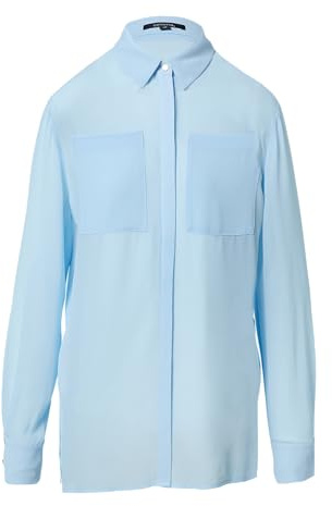 Comma Transparente Bluse mit verdeckter Knopfleiste