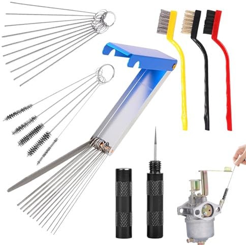 Carburetor Cleaner Set,Carb Cleaner Spray Kit,13 Cleaning Wires Set,10 Carb Cleaning Needles,5 Nylon Brushes Tool Kit,1 Sharp Pick Carburettor Jet Cleaning Tool,3 Large Brushes,Carburettor