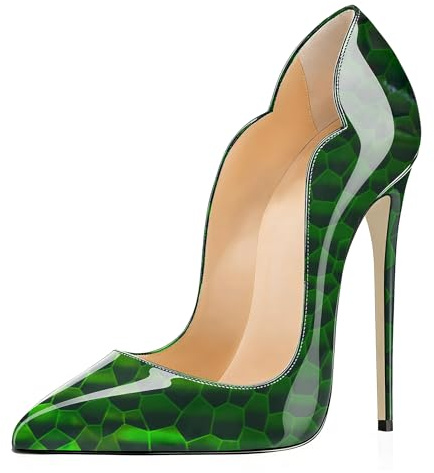 EDEFS Damen Pumps Lackleder High Heels mit 12cm Absatz Elegante Stiletto Schuhe für Büro Party Hochzeit