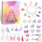 Einhorn Adventskalender 2025 Mädchen Kinder - Schmuck Charm Armband Halskette Set 24 Tage Weihnachtskalender Geschenk für Frauen Damen Teenager, mit Haarnadeln Ringe Ohrringe Halloween Geburtstag