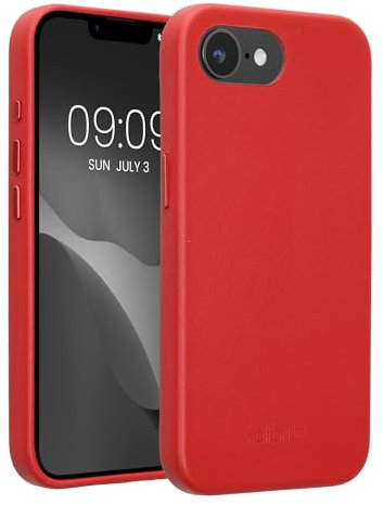kalibri Schutzhülle kompatibel mit Apple iPhone 16e - Hülle Leder - Hardcover Handy Cover Case Rot