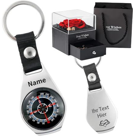 Kompass mit Gravur Personalisiert Kompass Outdoo mit Benutzerdefinierter Dein Name Text Portable Wasserdicht Taschenkompas für Wandern Jagd Camping Andere Aktivitäten (kompass Outdoor)