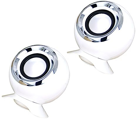 SHINEOFI 2pcs USB Computer Speakers Portable Mini Speakers with High Volume and Sound for Home Office School Use Stylish Design for Music Gaming White