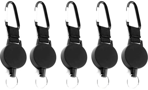 Bosiyrggrl Retractable Keychain with Steel Wire Design,Multitool Carabiner Badge Holder,Keychain Clip Id Holder Regular Type