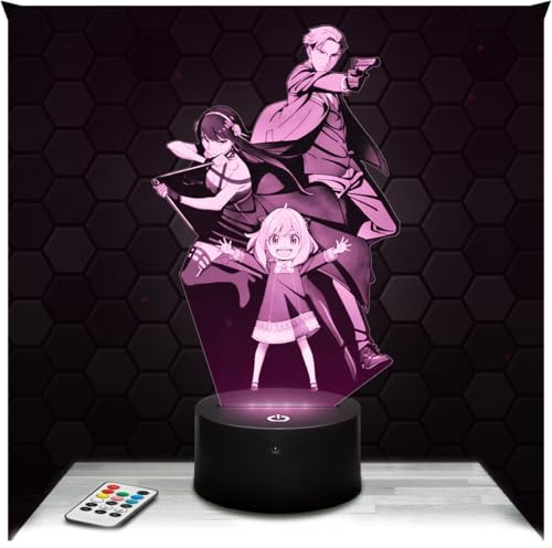 Lampephoto.fr - Lampada 3D S. x Family Manga Anime, Regalo fan di Manga, Lampada Tattile a LED, Effetto Ologramma 3D, Idea Regalo Natale Compleanno per Ragazzo o Ragazza, Oggetto decorazione camera