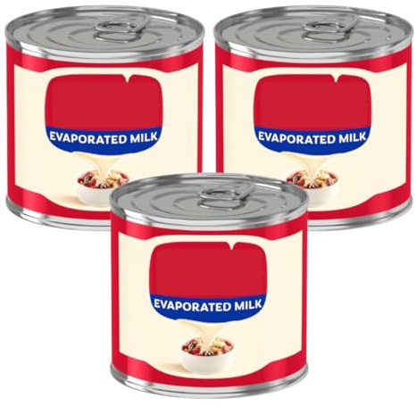 Evaporated Milk, 170g Tin, Pack of 3, Made from Fresh Milk, Suitable for Vegetarians