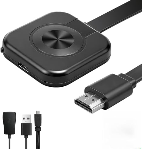 Adaptateur HDMI sans Fil 1080P Dongle Miracast 2.4G/5G, Récepteur WiFi Adaptateur d'Affichage Screen Mirroring pour TV Moniteur Projecteur Compatible avec iOS Android Windows Mac Plug and Play