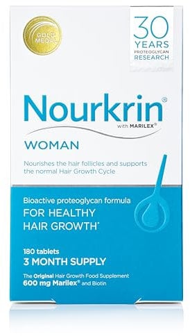 Nourkrin Woman for Healthy Hair Growth food supplement with Marilex, biotin and silica 180 tablet pack (3 month supply)