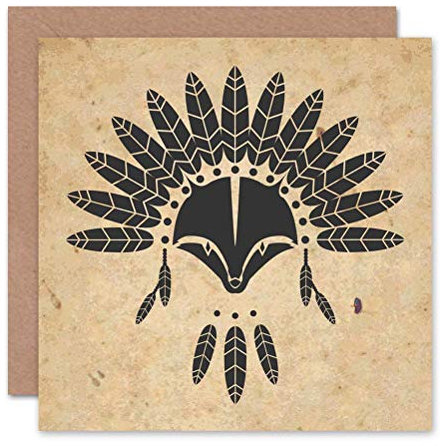 Wee Blue Coo Thanksgiving Indianer Feder Kopfschmuck Fuchs Weihnachtskarte