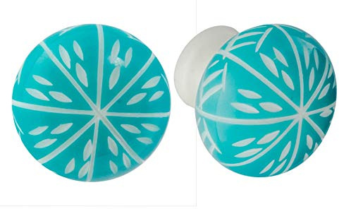 Nicola Spring Resin Cupboard Drawer Handle Knobs - Turquoise - Pack of 12