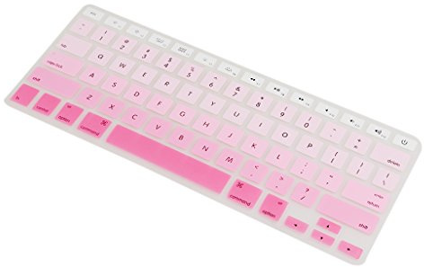 MagiDeal Tastatur Schutz Silikon Englisch Keyboard Abdeckung QWERTY für MacBook Air 13/15/17 - Rosa