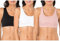 Fruit of the Loom Built Up Tank Style Sports Bra Soutien-Gorge, Opaque, Rose Vif/Noir/Blanc, 42 (Lot de 3) Femme