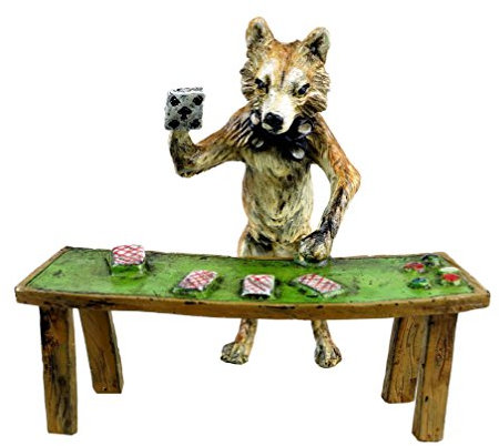 Kunst & Ambiente - Wiener Bronze - Fuchs Figur - Kartenspieler - Vienna Bronze - gestempelt - handbemalte Bronzeminiatur - Wiener Bronzefiguren online kaufen - Casino Fuchs