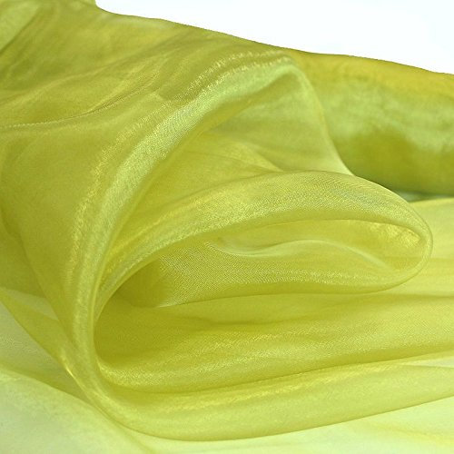 TOLKO 1m Organza Stoffe zum Nähen Meterware | Hauch Zart, Fein, Durchsichtig | zum Dekorieren Basteln 145cm breit | leichter Glanz Stoff für Gardine Vorhänge Tischdecken Deko Schals (Hellgrün)