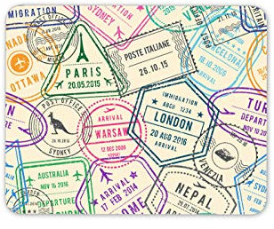 Galerie von Pass-Stempel Mauspad-Auflage - Reisen Seine Hers Geschenk-Computer # 14446