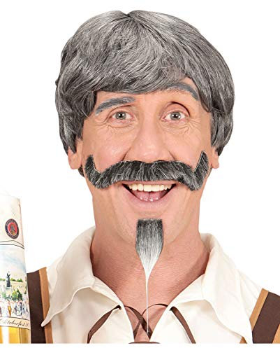 Horror-Shop Bayerische Männerperücke mit Schnurrbart & Kinnbart