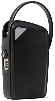 SAFEGO Coffre-fort portable intérieur/extérieur avec accès à clé et combinaison (compact, noir)