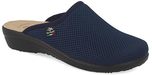Fly Flot | Fresh Woman, Pantofole Donna Traspiranti, Ciabatta con Tomaia in Rete Elastica, Sottopiede imbottito in Pelle Antishock, Blu, 39