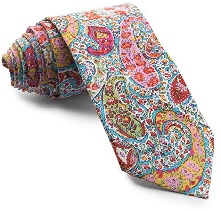 Cencibel Smart Casual Krawatte Liberty Bourbon Kaschmir Türkis Orange