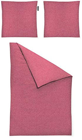 Irisette Essential Mako-Satin Bettwäsche Carla rot, 1 Bettbezug 135 x 200 cm + 1 Kissenbezug 80 x 80 cm