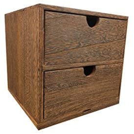 Verve Jelly Mini Schubladen-Box aus Paulownia-holz | 2 Schublade | 18 x 18 x 17 cm | Mini-Kommode für Kleinigkeiten | Perfektes Ordnungssystem für Lagerung, Decoupage & Dekoration