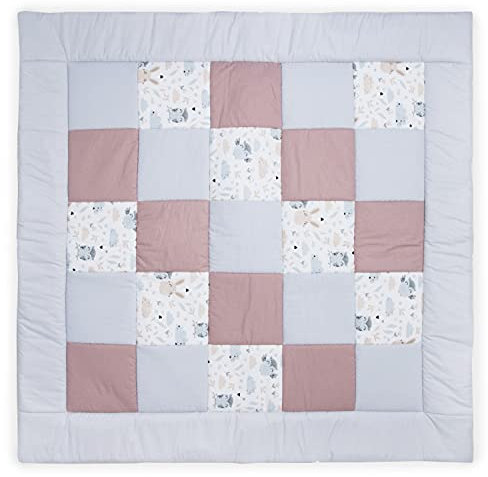Amilian Baby Krabbeldecke Patchworkdecke als Geschenk Spieldecke Laufgittereinlage Decke Kuscheldecke Spielmatte Kinder Matte Baumwolle Erstausstattung Patchwork Krabbelmatte M101 145x145cm