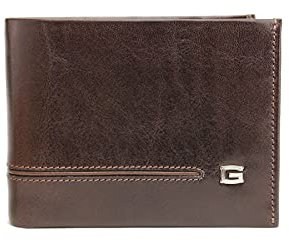 GIUDI ® Geldbörse Herren Leder Mittel-Groß Echtleder Rindsleder Vintage Münzfach Querformat Geldbeutel Portemonnaie (Dunkelbraun)