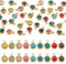 UNICRAFTALE 24 Stück 12 Farben Strass flach rund echt vergoldet 18 K Geburtsstein mit Beschichtung 303 Edelstahl Kristall Dangle Charms Schmuckherstellung