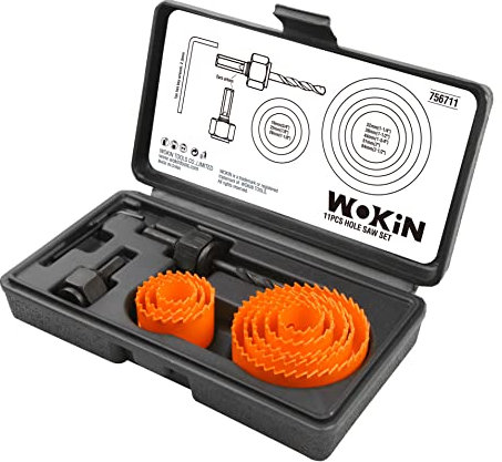 ebuyerfix wokin 11 Pcs Hole Saw Set, Bimetal Universal (Wood, Metal, Plastics) Circular Drill Hole Saw Set With Arbor & Hard Case 19-64mm