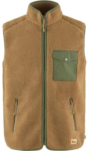 FJALLRAVEN 87073-232-625 Vardag Pile Fleece Vest M Sports vest Men's Buckwheat Brown-Laurel Green Size XS