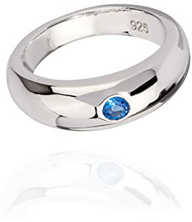 NKlaus Kettenanhänger klein baby Taufring Zirkonia blau 925 Silber 10mm für Jungs 9904