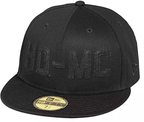 HARLEY-DAVIDSON Baseball Cap HD-MC Schwarz Biker Kappe ohne Verschluss Motorrad Basecap für Männer Kopfbedeckung Cappy, L
