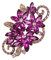 EVER FAITH Broche Elégante Strass Cristal Vintage Inspiré de Fleur Cluster Marquise Broche pour Vêtements Violet Ton Antique Or