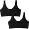 Fruit of the Loom Women's Front Close Builtup Sports Bra, Black Hue/Black Hue, 36