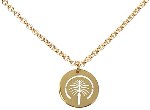 DAHEIM Halskette The Palm Dubai - filigrane Kette Palm Island Dubai für Damen und Frauen, Heimat-Schmuck Emirate UAE aus Edelstahl (vergoldet) DHK306