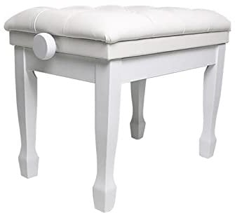 IBOWZ Klavierhocker Moderne Klavierbank aus Leder, 10 cm höhenverstellbar, Solo-Klavierhocker, Tastaturbank, Schminkhocker, 60 x 40 x 50–60 cm (weiß)