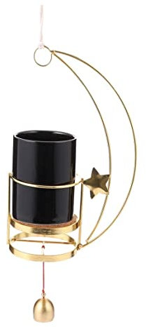 Macetas Colgantes Macetas Colgantes de Pared Percha de cerámica para Plantas Macetas Colgantes Cestas Macetas de Pared Macetas de cerámica para Plantas (Negro)